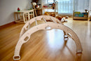 Climbing Arch With Ladder Ramp and Star Pillow Set | Wooden Climber Set