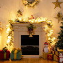 9 Feet Pre-Lit Artificial Christmas Garland With 50 LED Lights