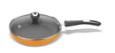 Preethi Dura Collection Non Stick Fry Pan, 24 cm, with Glass Lid, Gas & Induction Compatible, 5 Star Non Stick Effect, Turmeric Yellow