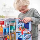 Adventure Bound: Wooden 2-in-1 Transforming Fire Truck Play Set With 17 Pieces and Lights and Sounds