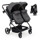 Side by Side Double Stroller for Twins - Dark Gray