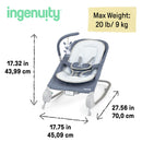 2-in-1 Happy Belly Rock To Bounce Massage Baby Seat - Chambray