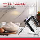 250W 5-Speed Hand and Stand Mixer with LED Light, Black/Stainless Steel