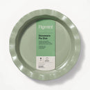 9" Round Stoneware Ruffle Pie Dish Sage Green