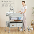 Portable Baby Changing Table with 2 Storage Baskets - Beige