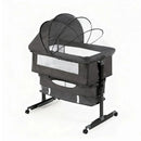 Semphis Baby Bassinet Foldable Portable Bedside Crib,Storage Basket Breathable Mesh - Dark Grey