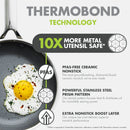 Hybrid Stainless Steel and Ceramic Nonstick Fry Pan Set - 10" and 12"