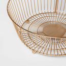2-Tier Metal Wire Fruit Basket with Banana Hanger - Gold