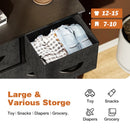 9-Drawer Fabric Dresser Storage Chest - Black