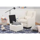 Adrian Swivel Glider with Storage Ottoman - Cream Linen
