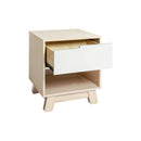 Hudson Nightstand with USB Port in Washed Natural / White
