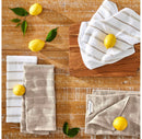 Cotton Kitchen Towel Set - Tan Stripe