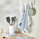 5pc Kitchen Towels Blue - ™: Cotton Terry, Stripe Pattern