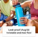 40oz Insulated Stainless Steel Bottle 2 in 1 Chug and Straw Lid - Cobalt
