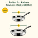 Stainless Steel Fry Pan Set - 8" and 10"