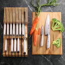 15-Piece In-Drawer Knife Set with Bamboo Tray 15-Piece Set 502827 - White