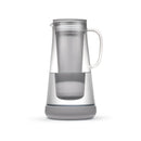 Home 7 Cup Glass Water Filter Pitcher with Silicone Base Clear/Gray