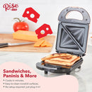 Compact Pocket Electric Sandwich Maker, Toasting, Omelets & More, Non-Stick Surfaces Rose All Day