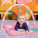 Pink Palms Tiki Toy Bar Baby Activity Gym and Tummy Time Mat Newborn to 3 Years