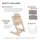 Tripp Trapp High Chair and Cushion with Stokke Tray - White with Waves Blue