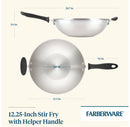 Stainless Steel Wok Fry Pan - 12.25"