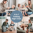 Zest 4-in-1 Folding High Chair - Grey