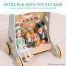 Wooden Baby Walker with Activity Center - Natural Wood