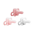 HappyPaci 100% Silicone Baby Pacifier 0-6m, BPA Free, White, Pink, Light Pink, 3 Pack