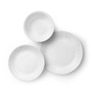 18pc Vitrelle Linen Weave Dinnerware Set: Basket Weave Pattern, Service for 6, Includes Plates & Bowls, Dishwasher-Safe