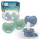 4pk Ultra Soft Pacifiers 0-6m - Blue/Green