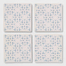 4-Pack Stoneware Stamp Coasters - Light Blue