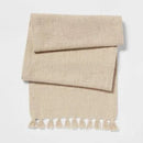 72" x 14" Cotton Textured Table Runner - Khaki