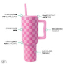 40oz Checkmate Trek Straw Tumbler - Pink