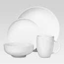 16-Piece Porcelain Coupe Dinnerware Set - White