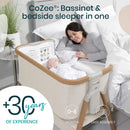 CoZee Bedside Crib - Scandinavian Walnut/Ecru