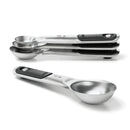 4pc Stainless Steel Magnetic Measuring Spoons Black