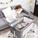 Travel Portable Baby Bed Side Sleeper Bassinet Crib With Carrying Bag-Gray