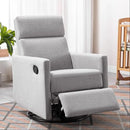 Modern Upholstered Manual Swivel Recliner Chair w/Headsupport - Gray