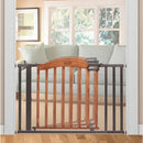 Decorative Wood & Metal Pressure Mounted Baby Gate - Oak