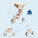 7-in-1 Foldable Baby Tricycle - Beige