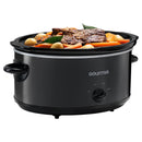 6 Qt Manual Slow Cooker with 3 Heat Settings - Black