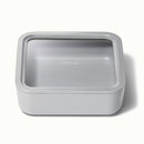Large Ceramic Coated Glass Food Storage Container - Gray