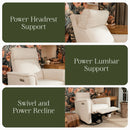 Willa Pro Power Glider Recliner w/ Power Lumbar - Performance Cream Eco-Weave