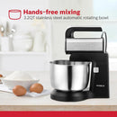 250W 5-Speed Hand and Stand Mixer with LED Light, Black/Stainless Steel