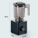 Chefman 1300W Professional Blender With Auto Blend and 20oz Travel Jar - Black