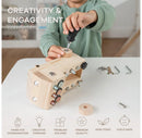 Busy Board Truck Toy Set for Kids 3+ - Natural Wood