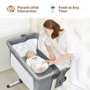 Travel Portable Baby Bed Side Sleeper Bassinet Crib With Carrying Bag-Gray