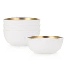 Florian Porcelain Round Bowl Set of 4 - White
