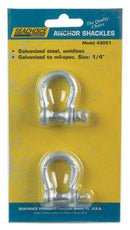 Seachoice Galvanized Steel 11.5 in. L X 1/4 in. W Shackle 2 pk