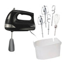 6 Speed Hand Mixer with Easy Clean Beaters Snap-On Case 7 Attachments Black 62639C: 275W, Dishwasher-Safe Parts
